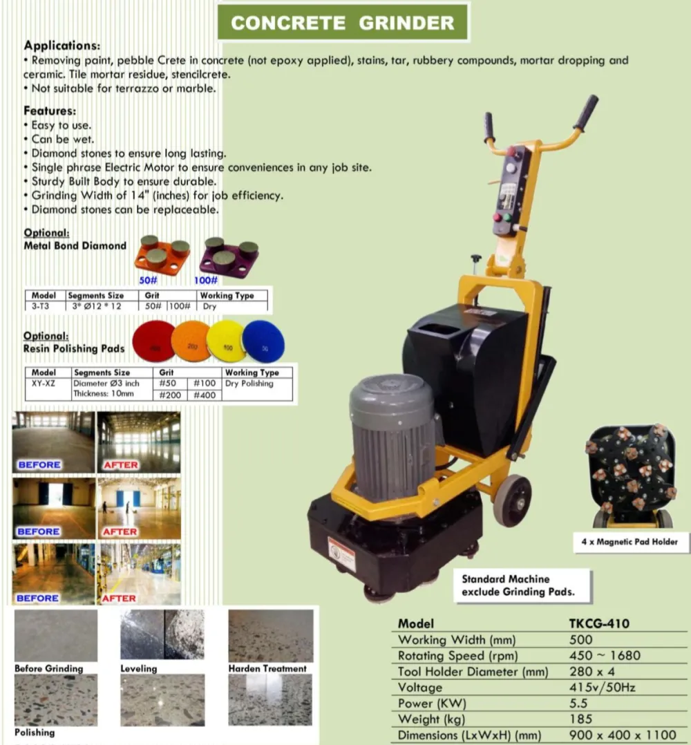 TKCG-410 Concrete Grinder: