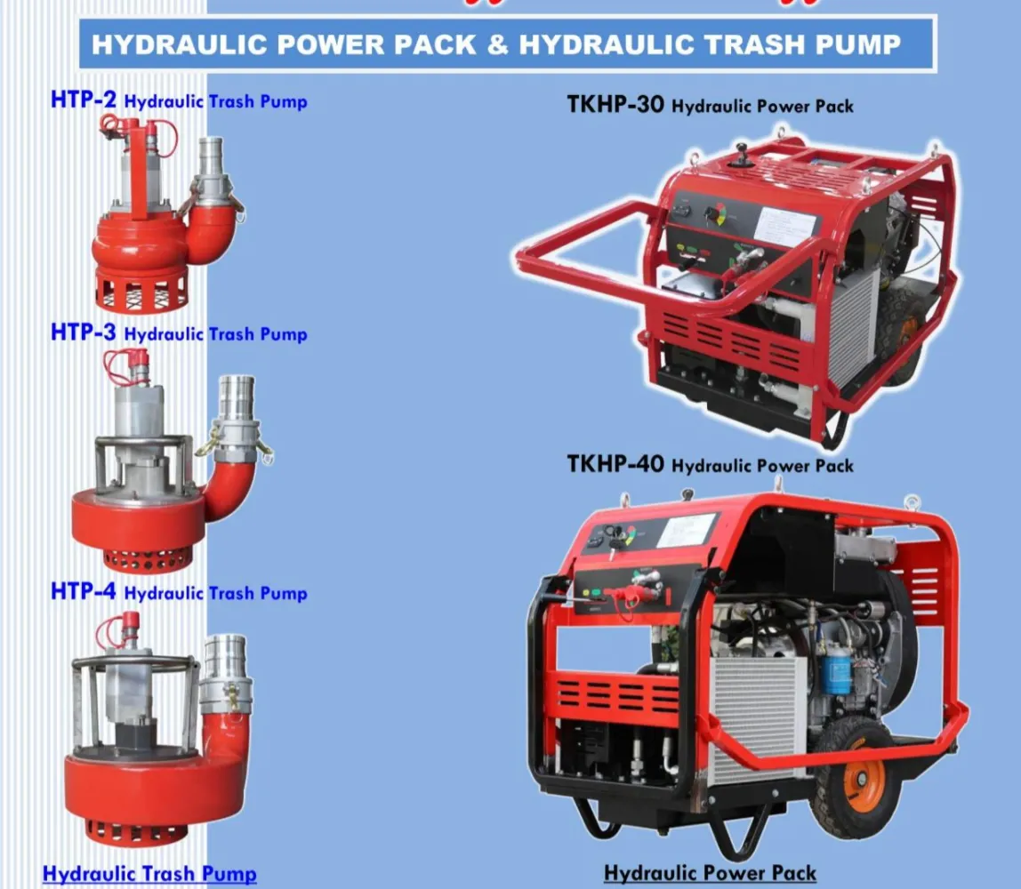 Hydraulic Trash Pumps (HTP Series) and Hydraulic Power Packs (TKHP Series)