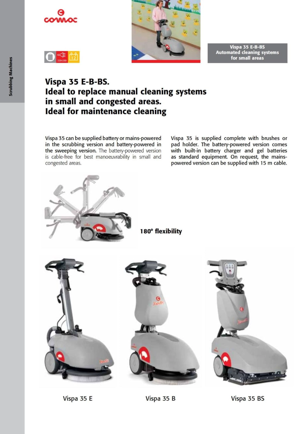 Floor cleaner machine Vispa 35 E-B-BS by COMAC